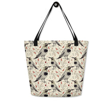 Load image into Gallery viewer, Woodpecker cream Large Tote Bag