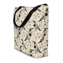 Load image into Gallery viewer, Woodpecker cream Large Tote Bag
