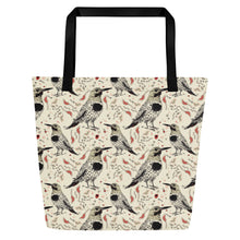 Load image into Gallery viewer, Woodpecker cream Large Tote Bag