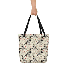 Load image into Gallery viewer, Woodpecker cream Large Tote Bag