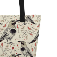 Load image into Gallery viewer, Woodpecker cream Large Tote Bag