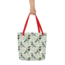 Load image into Gallery viewer, Woodpecker light green Large Tote Bag