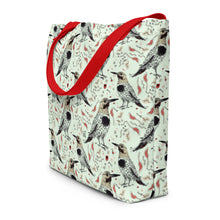 Load image into Gallery viewer, Woodpecker light green Large Tote Bag